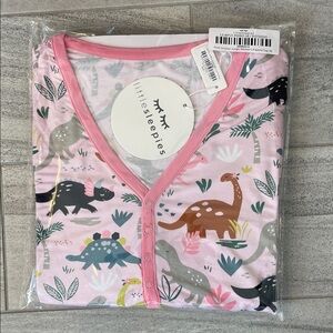 Little Sleepies Pink Dinosaur Print Pajama Top